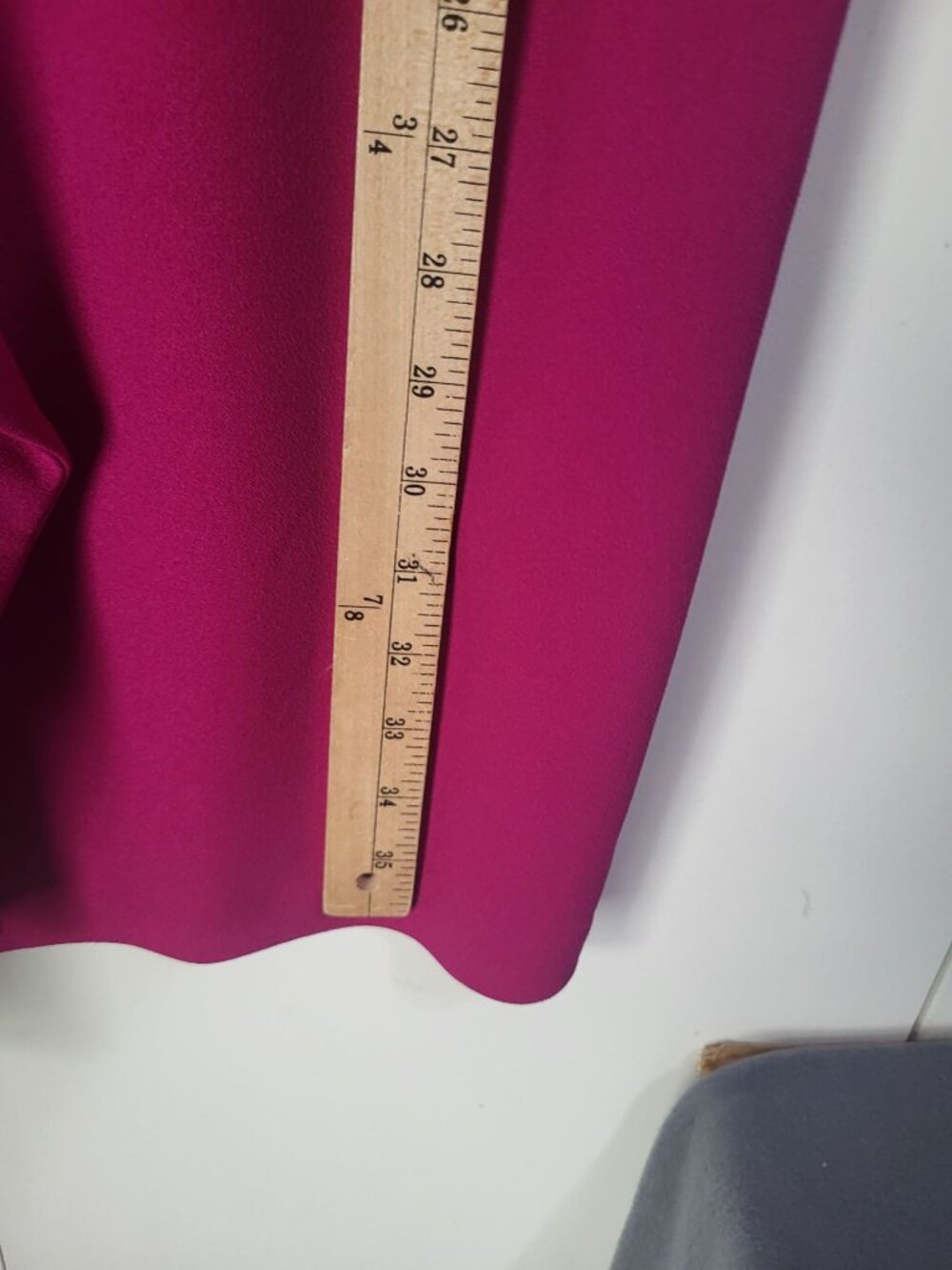 Julia Jordan SZ 6 Fuchsia V-Neck Sheath Dress 3/4 Sleeves Pleated Cascade Ruffle - Picture 7 of 8
